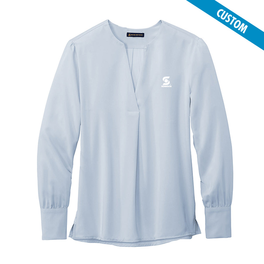 Brooks Brothers Women’s Open-Neck Satin Blouse