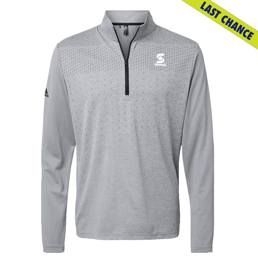 Adidas Heather Block Print Quarter-Zip Pullover