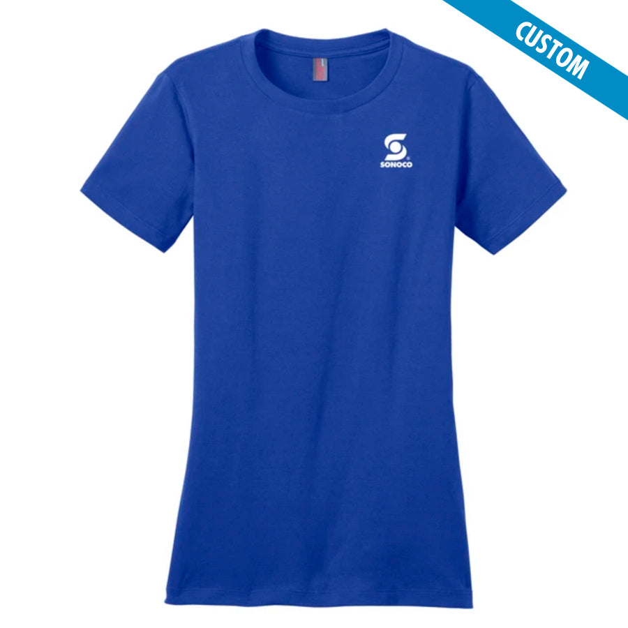 Ladies Blue Perfect Weight Tee